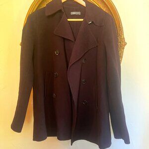 Vince Wool Blend Double Breasted Peacoat